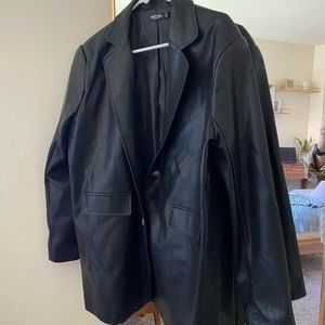 Oversized Leather Shacket